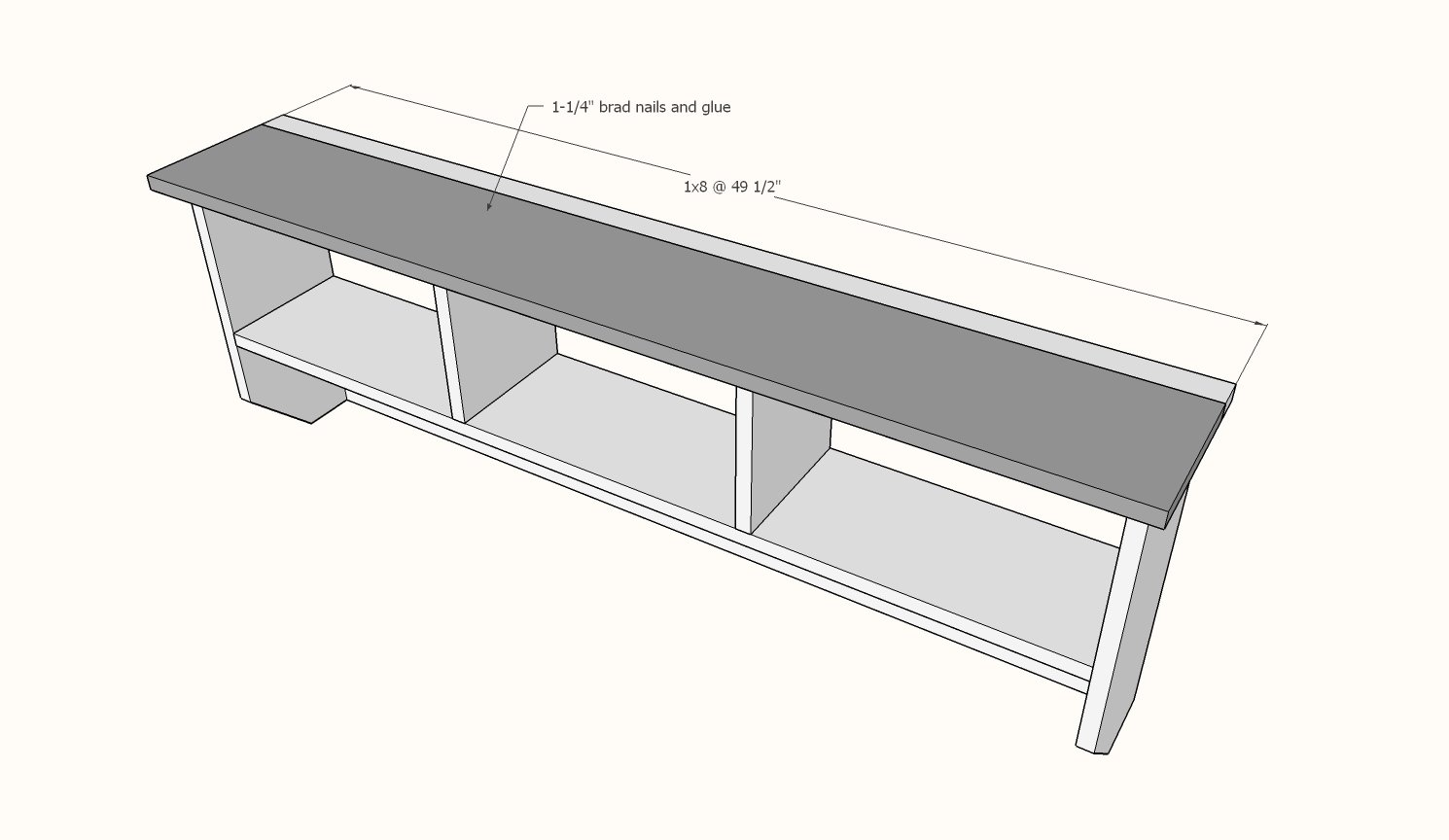 Entryway Bench and Storage Shelf with Hooks — step 13