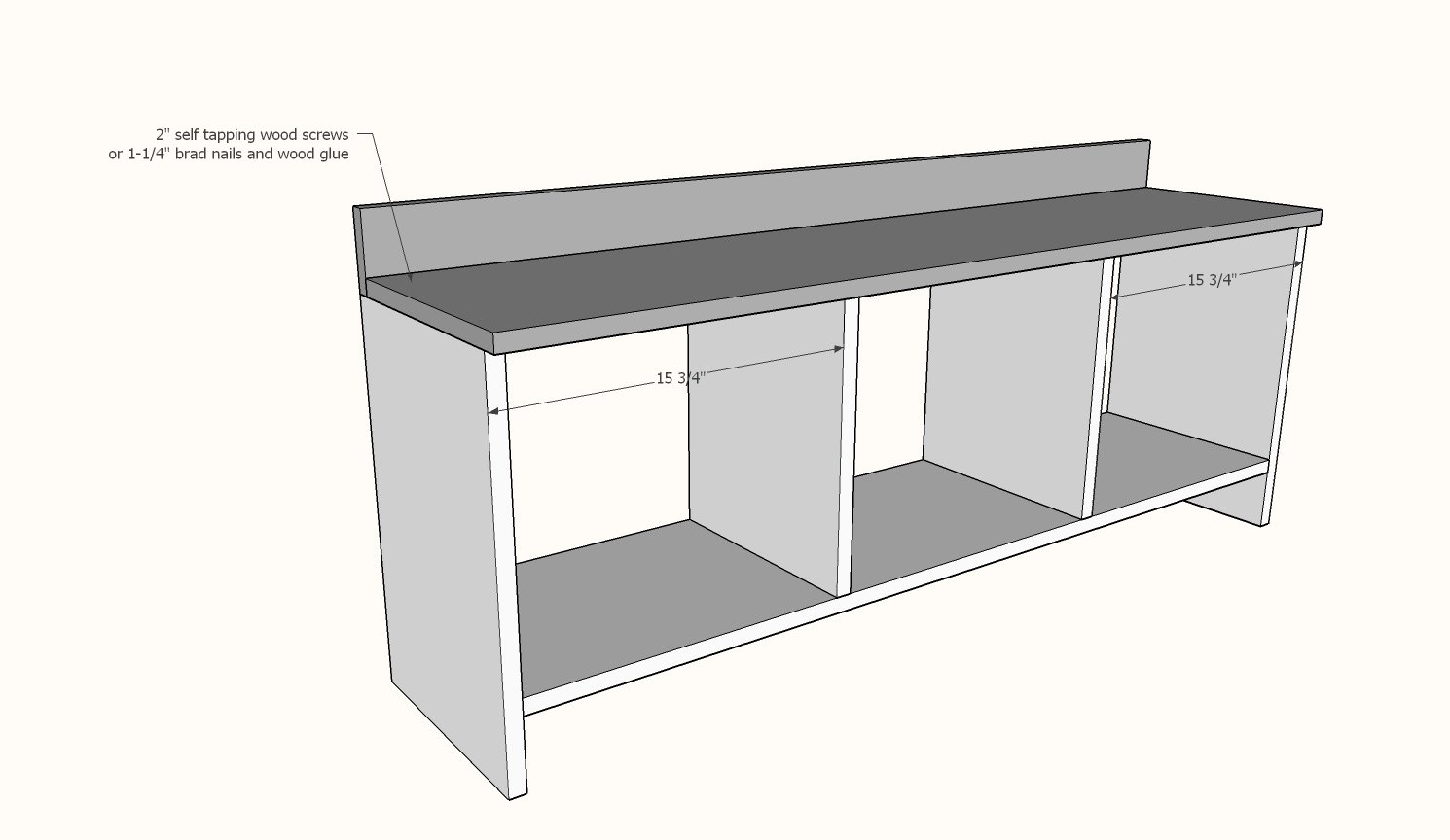 Entryway Bench and Storage Shelf with Hooks — step 4