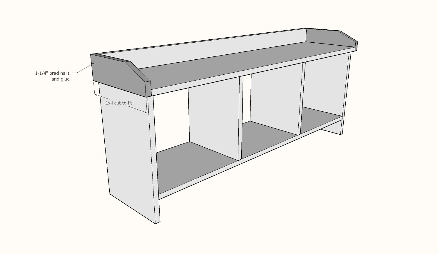 Entryway Bench and Storage Shelf with Hooks — step 5