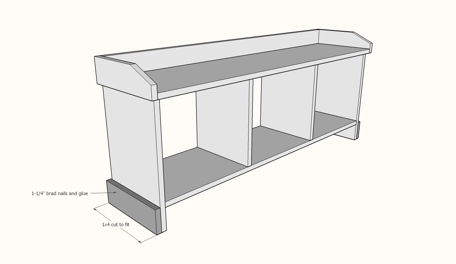 Entryway Bench and Storage Shelf with Hooks — step 6
