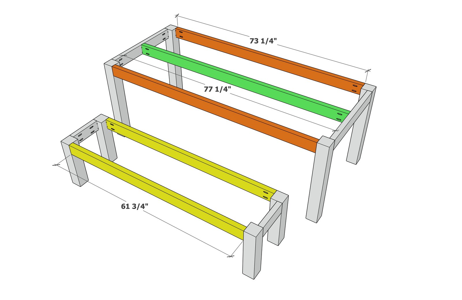Essential Modern Outdoor Dining Table and Bench Set — step 3