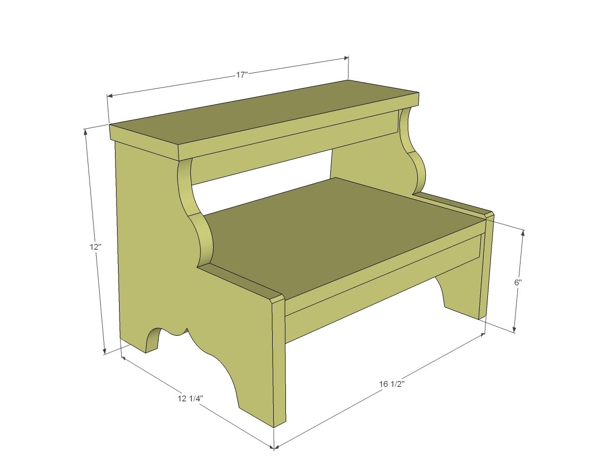 Essential Two Step Stool dimension diagram 1