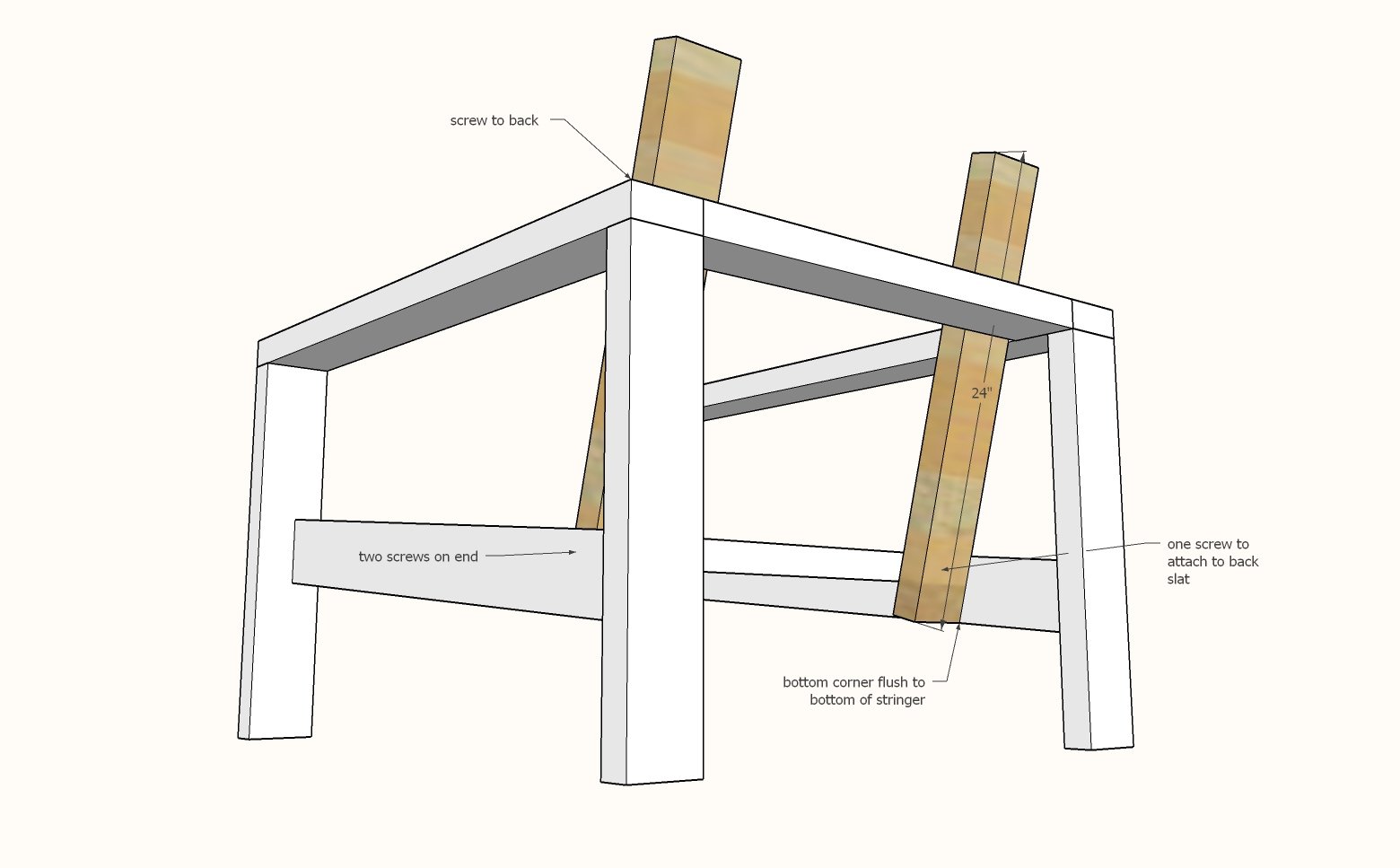 Essential Wood Outdoor Chair Frame for Deep Seat Cushion — step 4