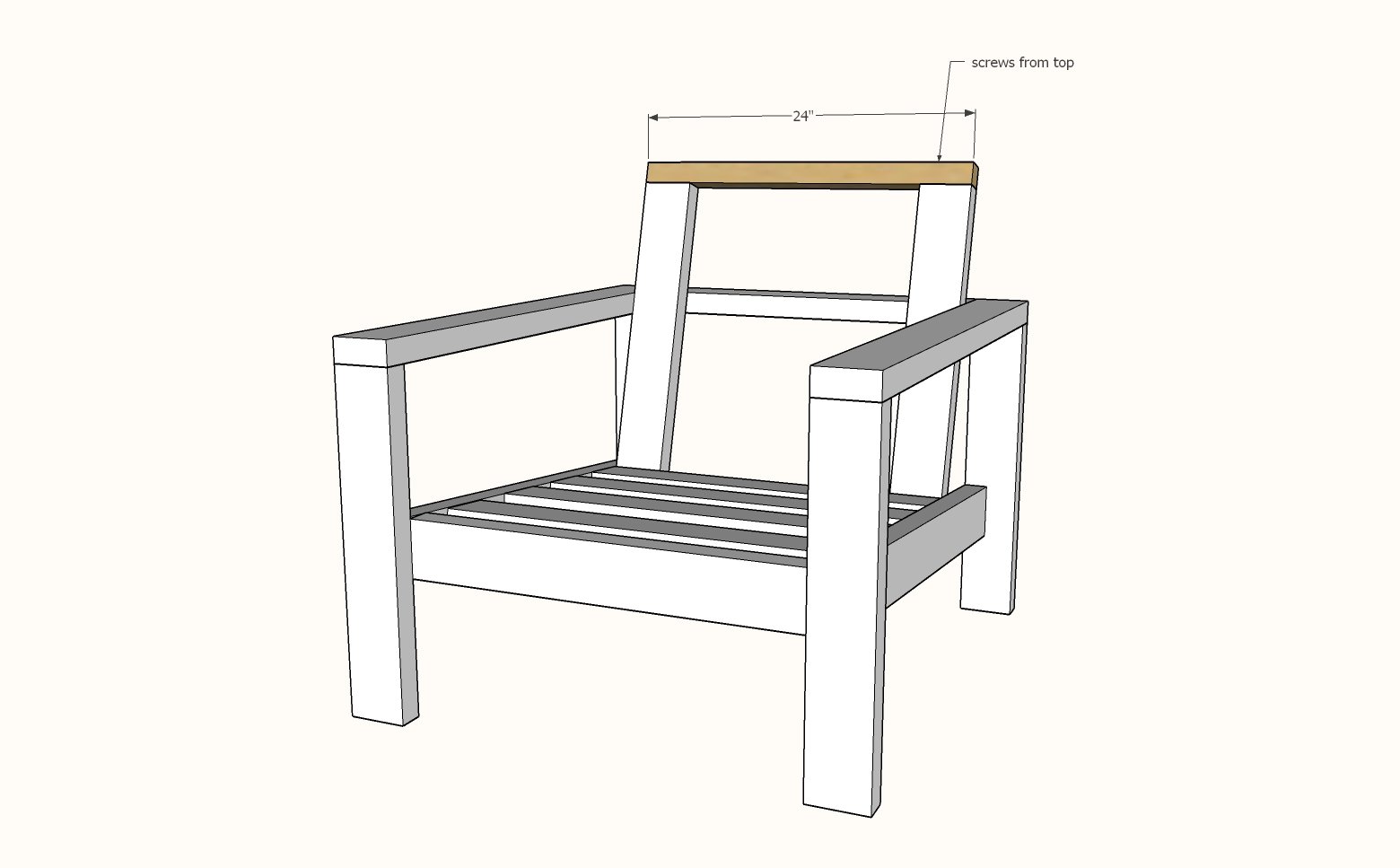 Essential Wood Outdoor Chair Frame for Deep Seat Cushion — step 5