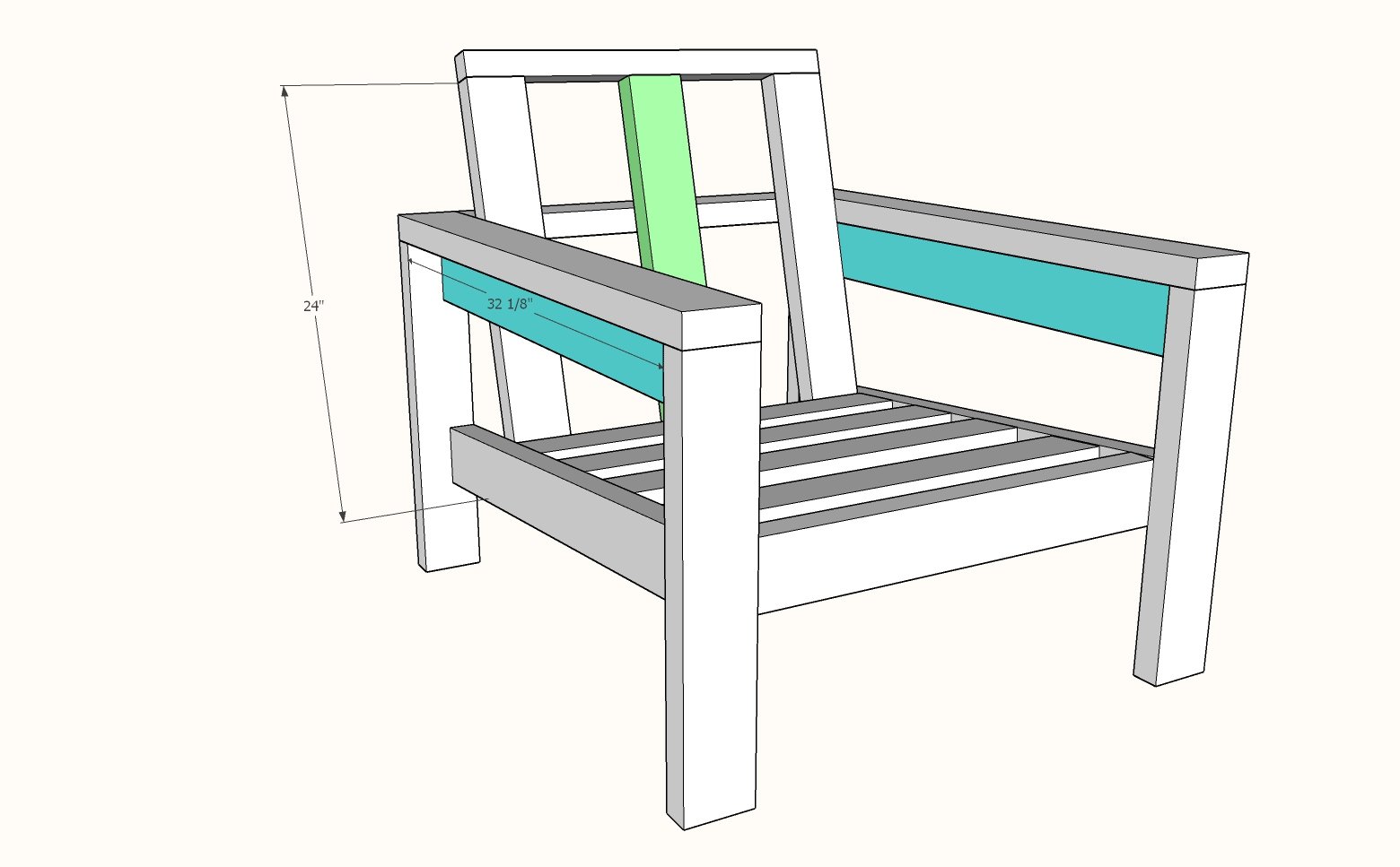 Essential Wood Outdoor Chair Frame for Deep Seat Cushion — step 6