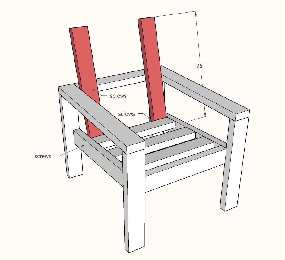Essential Wood Outdoor Chair Frame for Standard Chair Cushion — step 6