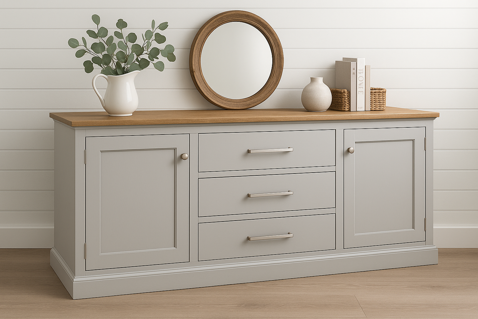 Extra Long Buffet Cabinet with Drawers