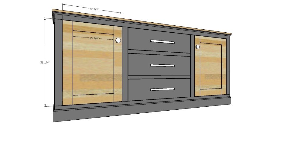 Extra Long Buffet Cabinet with Drawers — step 9