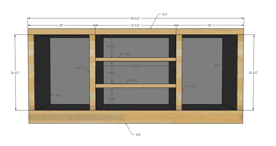 Extra Long Buffet Cabinet with Drawers — step 3