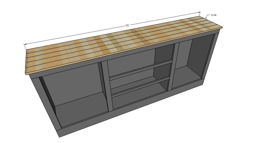 Extra Long Buffet Cabinet with Drawers — step 4
