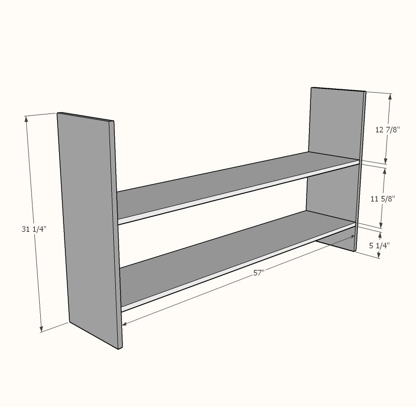 Extra Wide Console Bookcase — step 1
