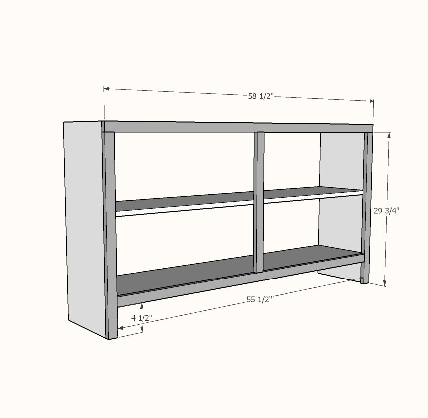 Extra Wide Console Bookcase — step 2