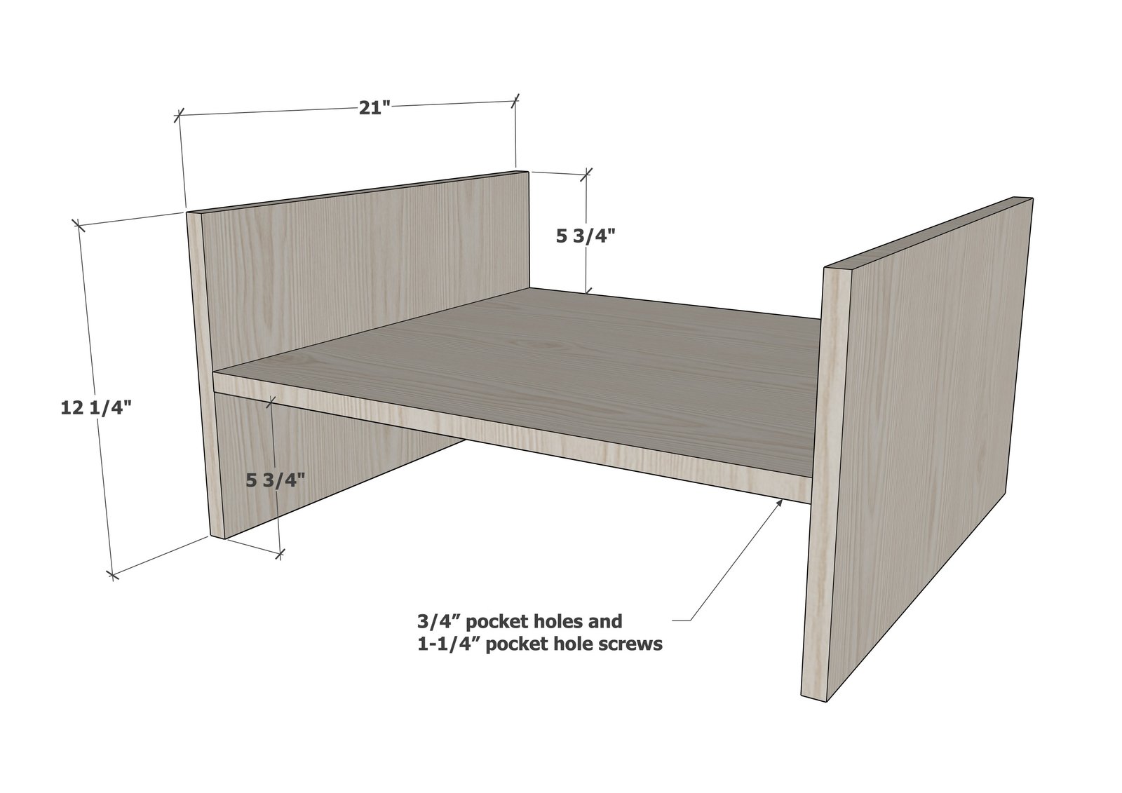 Extra Wide Media Base for the Modular Playroom Storage Wall — step 1