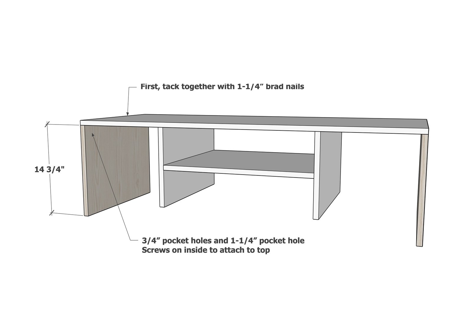 Extra Wide Media Base for the Modular Playroom Storage Wall — step 3