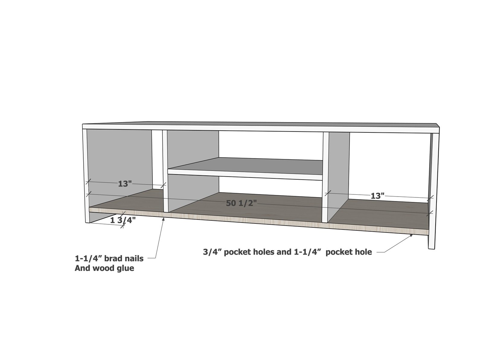 Extra Wide Media Base for the Modular Playroom Storage Wall — step 4