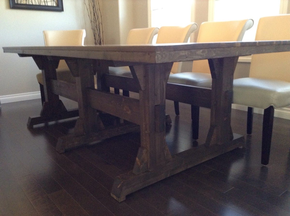 Extra Wide Pedestal Farmhouse Table