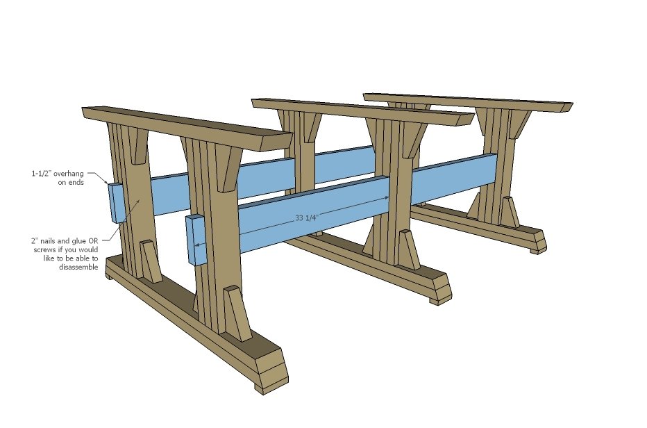 Extra Wide Pedestal Farmhouse Table — step 6