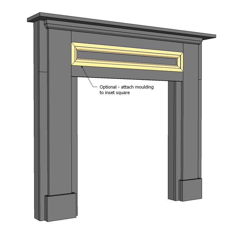Fake Fireplace Mantel built from Pine Boards — step 9