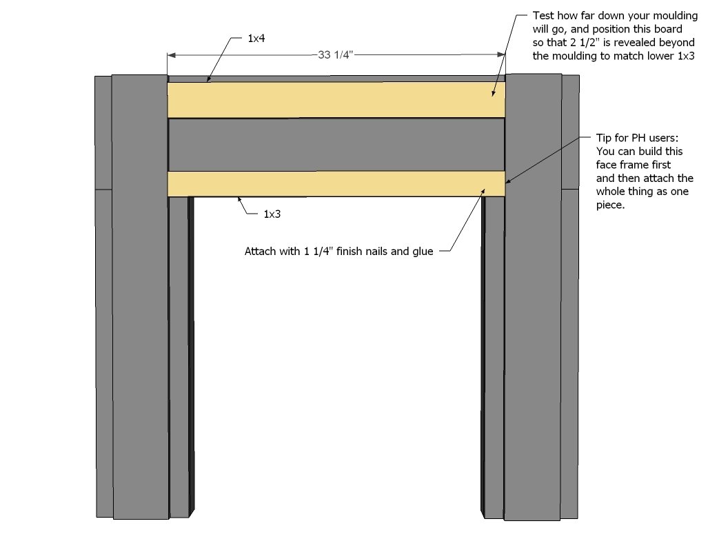 Fake Fireplace Mantel built from Pine Boards — step 4