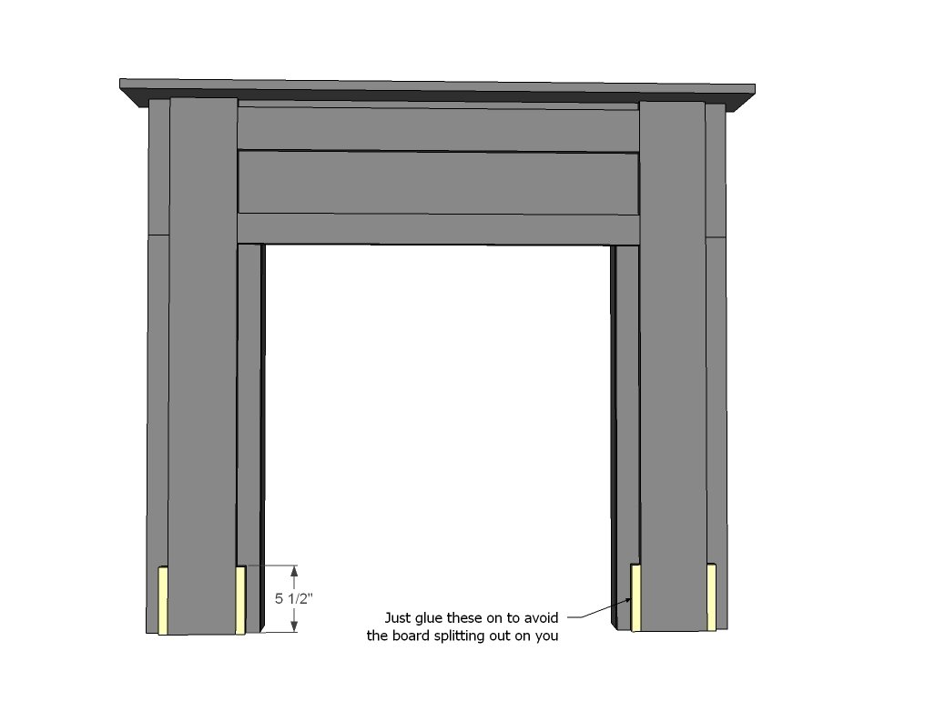 Fake Fireplace Mantel built from Pine Boards — step 6