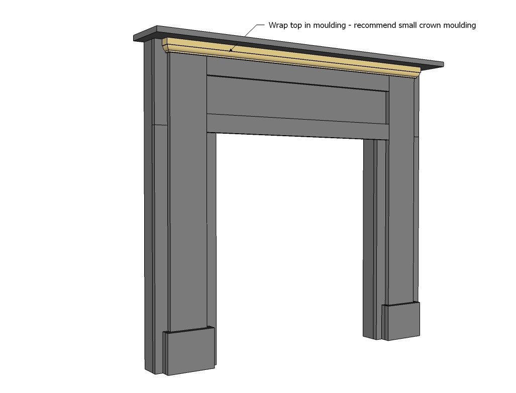 Fake Fireplace Mantel built from Pine Boards — step 8