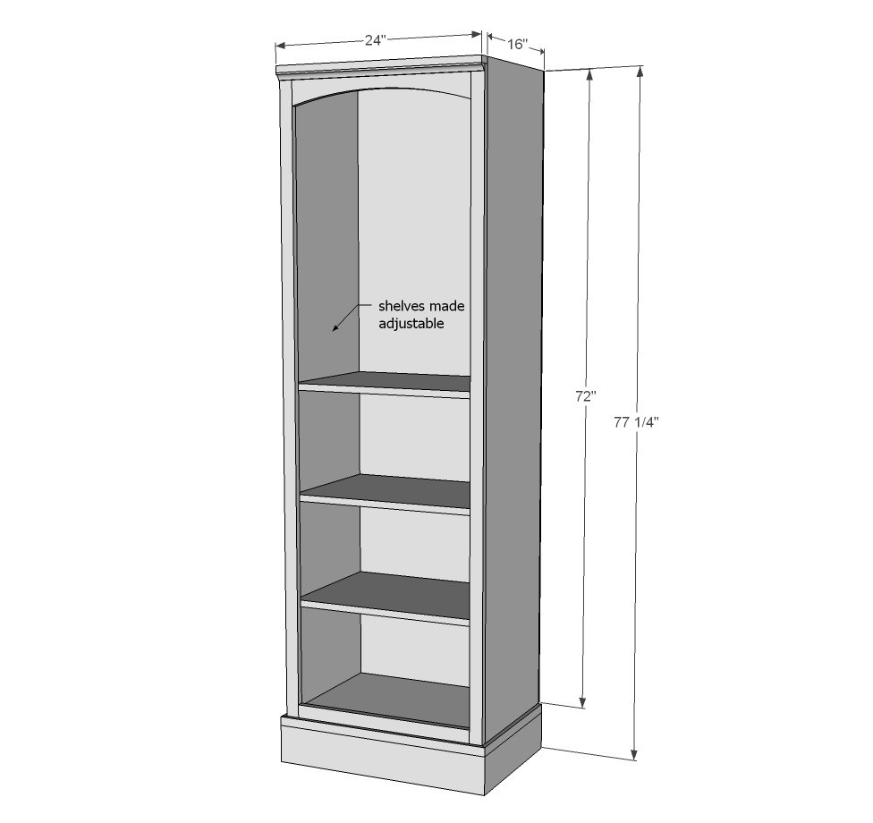 Fancy Closet Tower dimension diagram 1