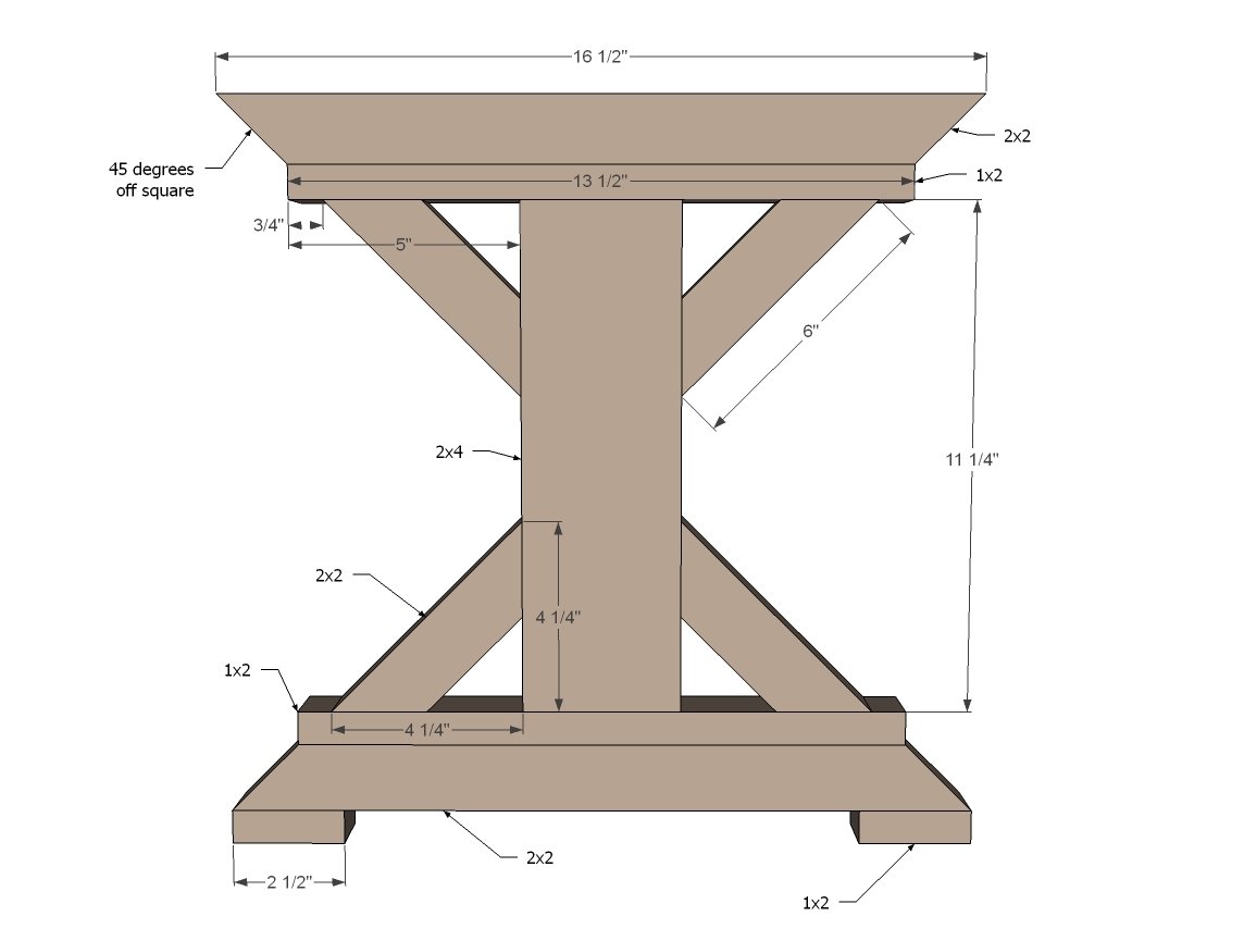 Fancy X Farmhouse Bench — step 1