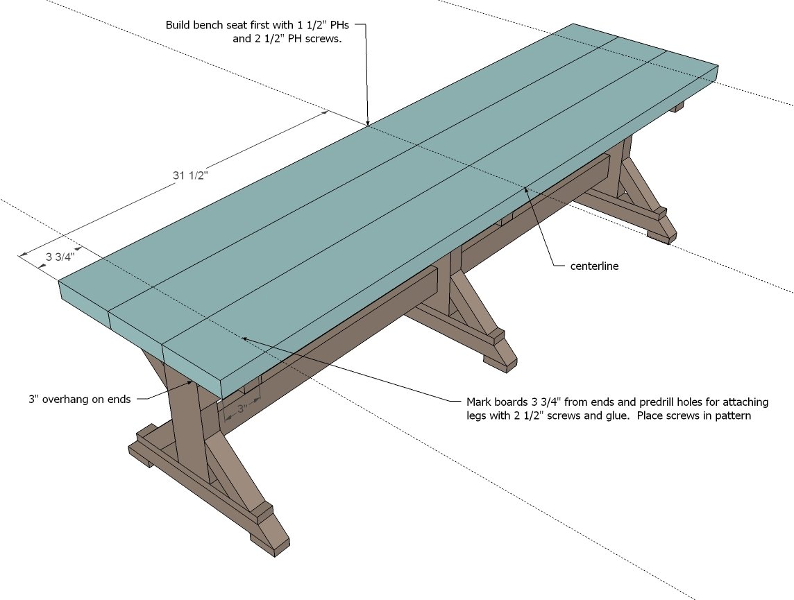 Fancy X Farmhouse Bench — step 3