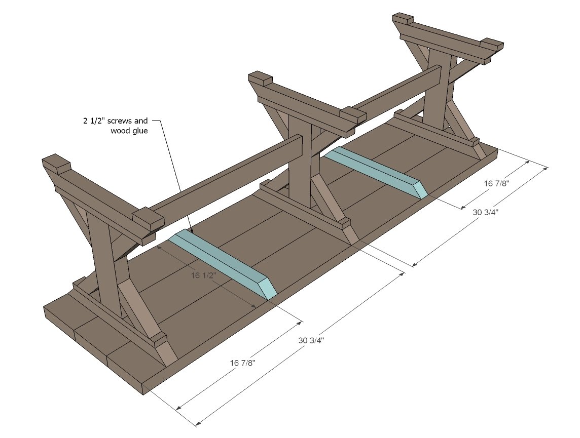 Fancy X Farmhouse Bench — step 4