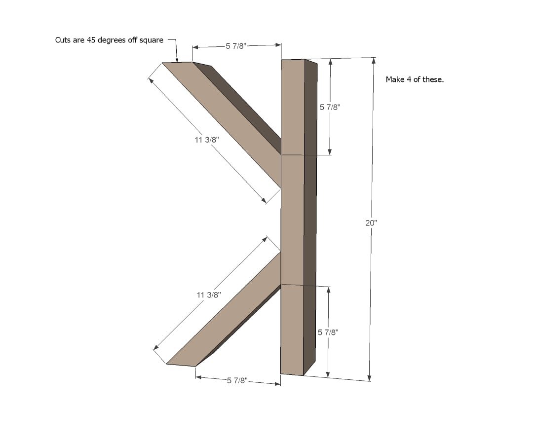 Fancy X Farmhouse Table — step 1