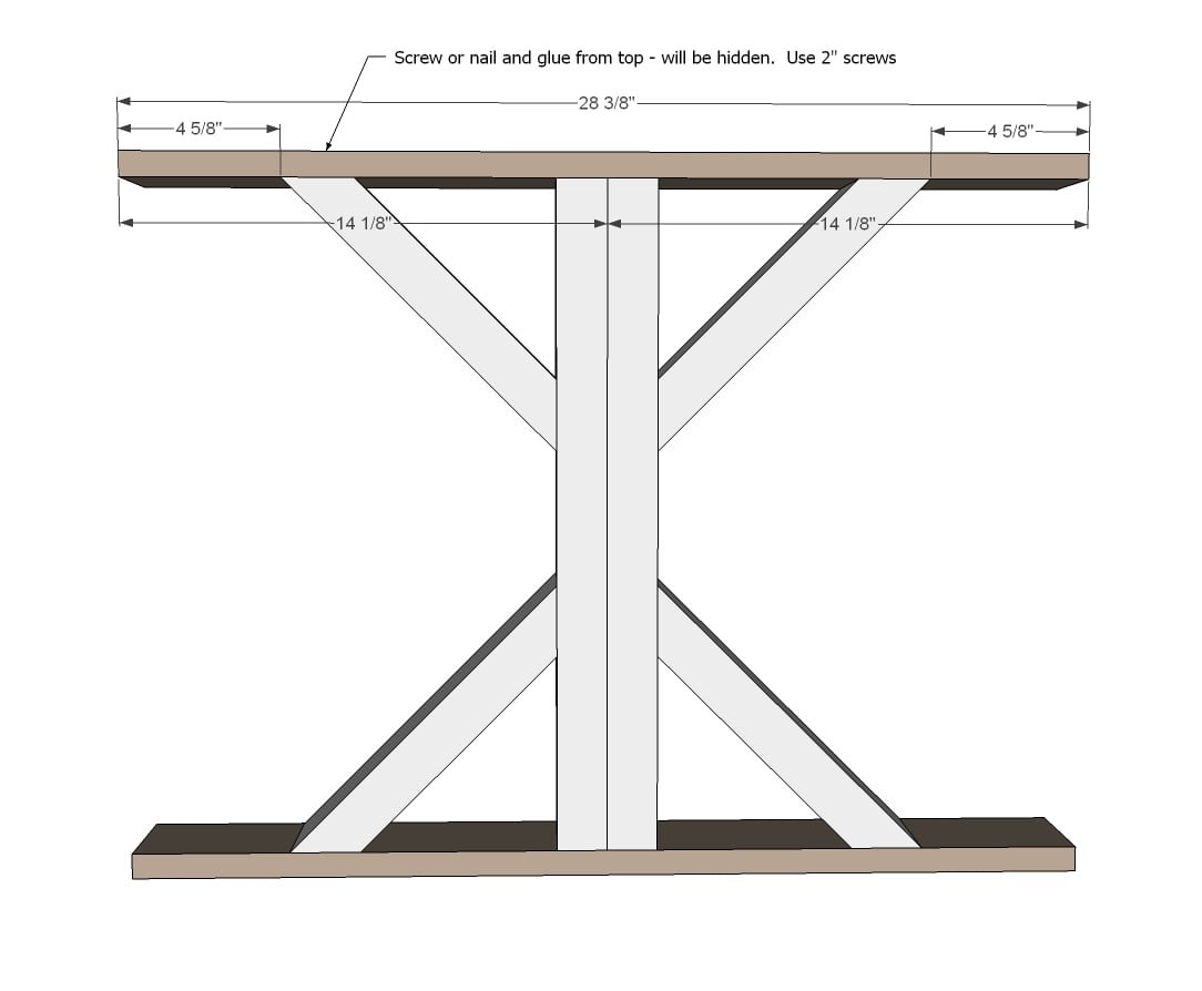 Fancy X Farmhouse Table — step 3