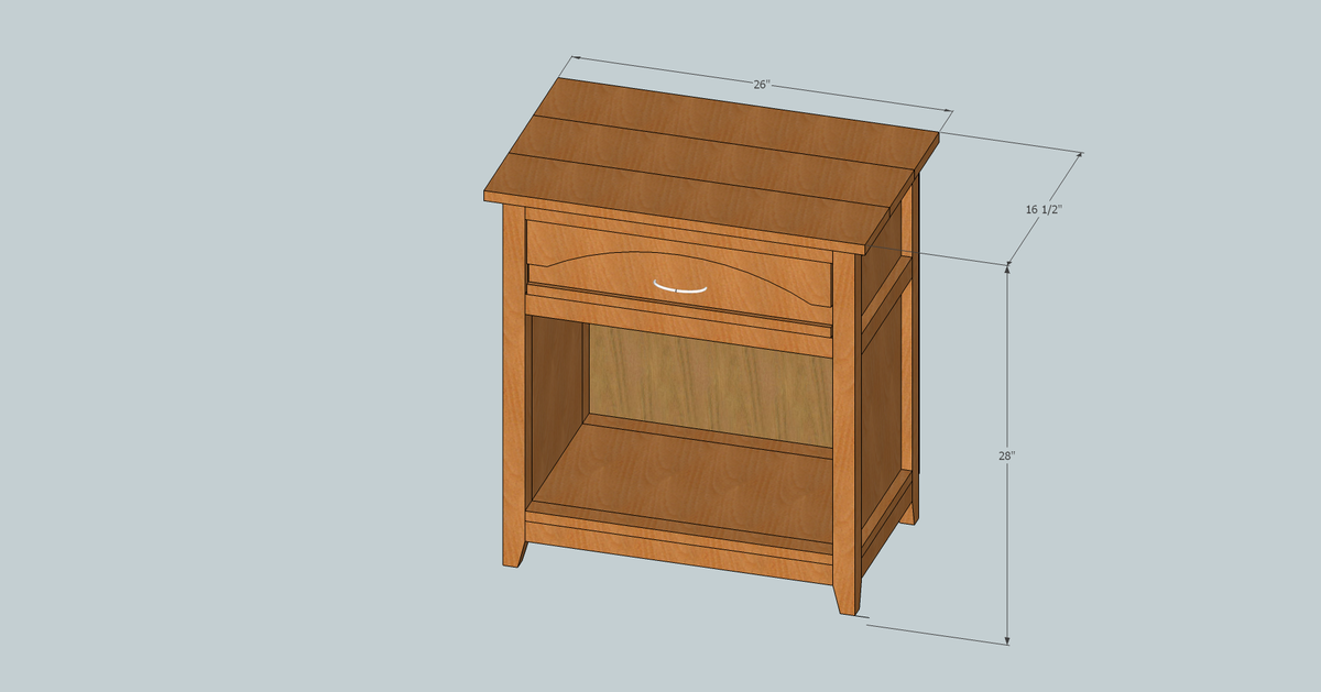 Farmhouse Arch Nightstand dimension diagram 1