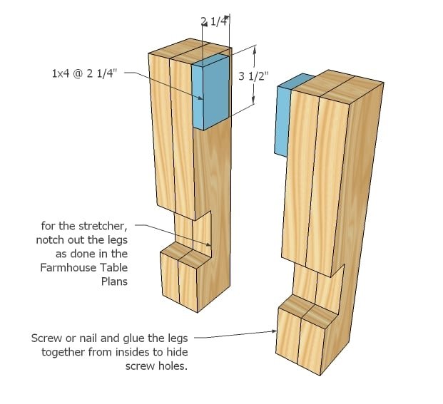 Farmhouse Bench — step 1