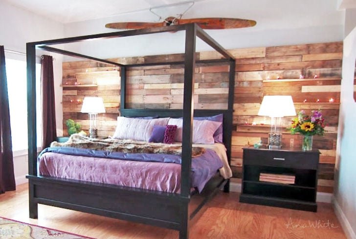 Farmhouse Canopy Bed Frame (All Sizes)