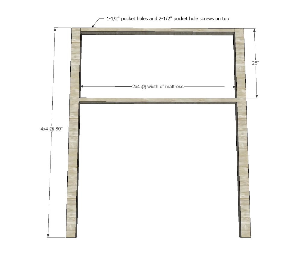 Farmhouse Canopy Bed Frame (All Sizes) — step 1
