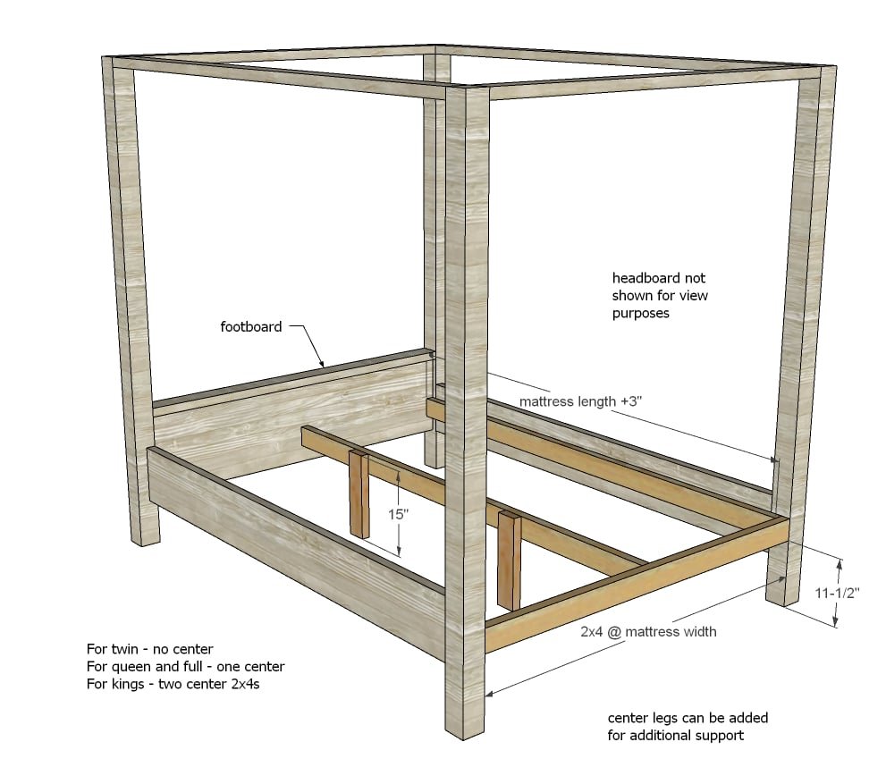 Farmhouse Canopy Bed Frame (All Sizes) — step 6