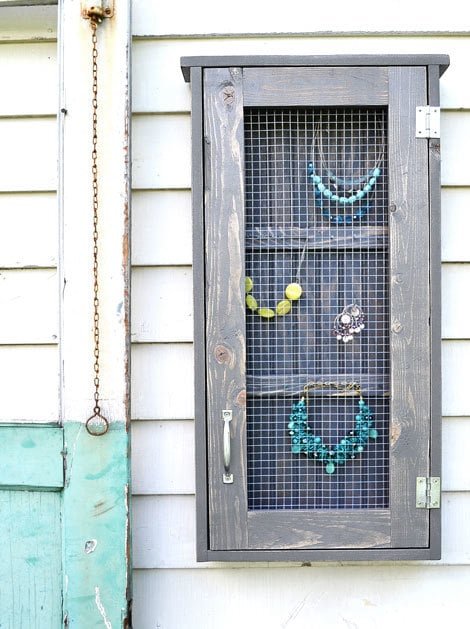 Farmhouse Jewelry Wall Cabinet