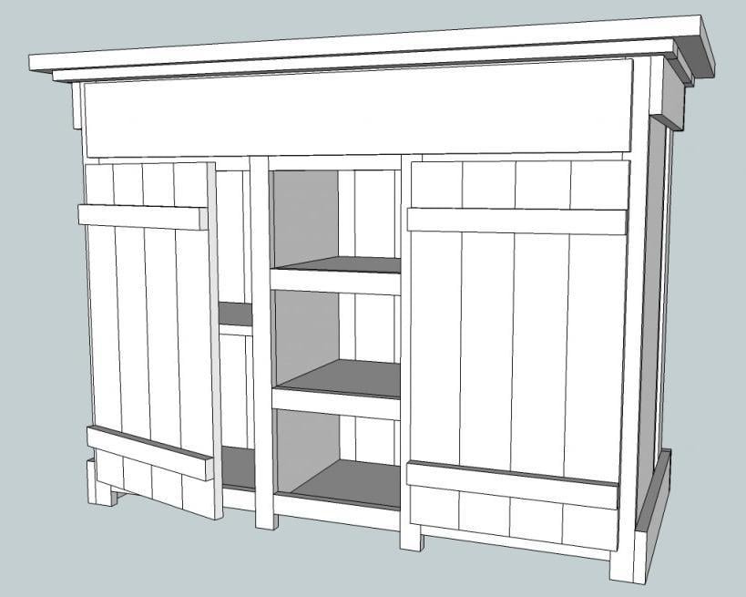 Farmhouse Kitchen Island & Bar dimension diagram 1