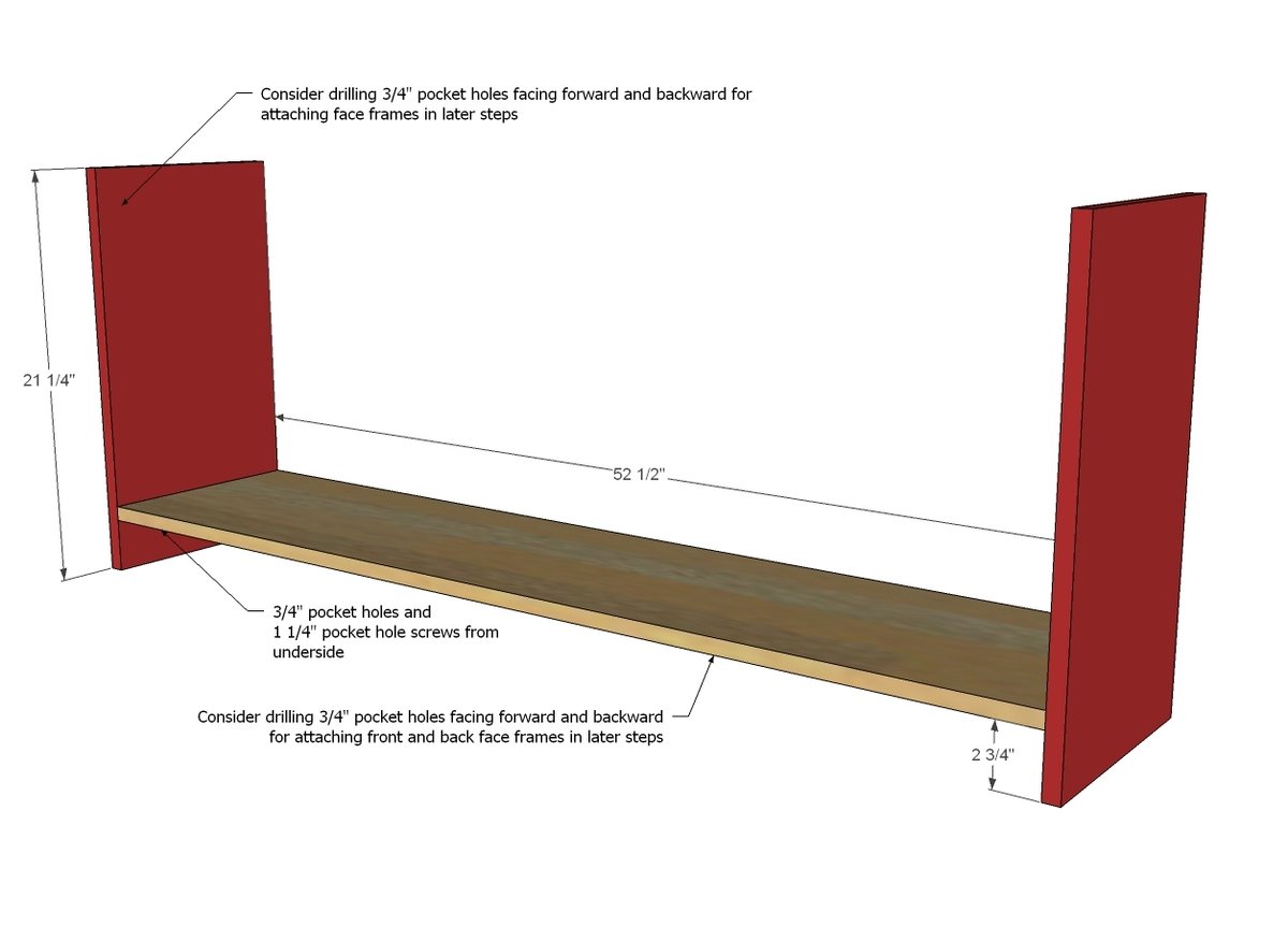 Farmhouse Media Console — step 1