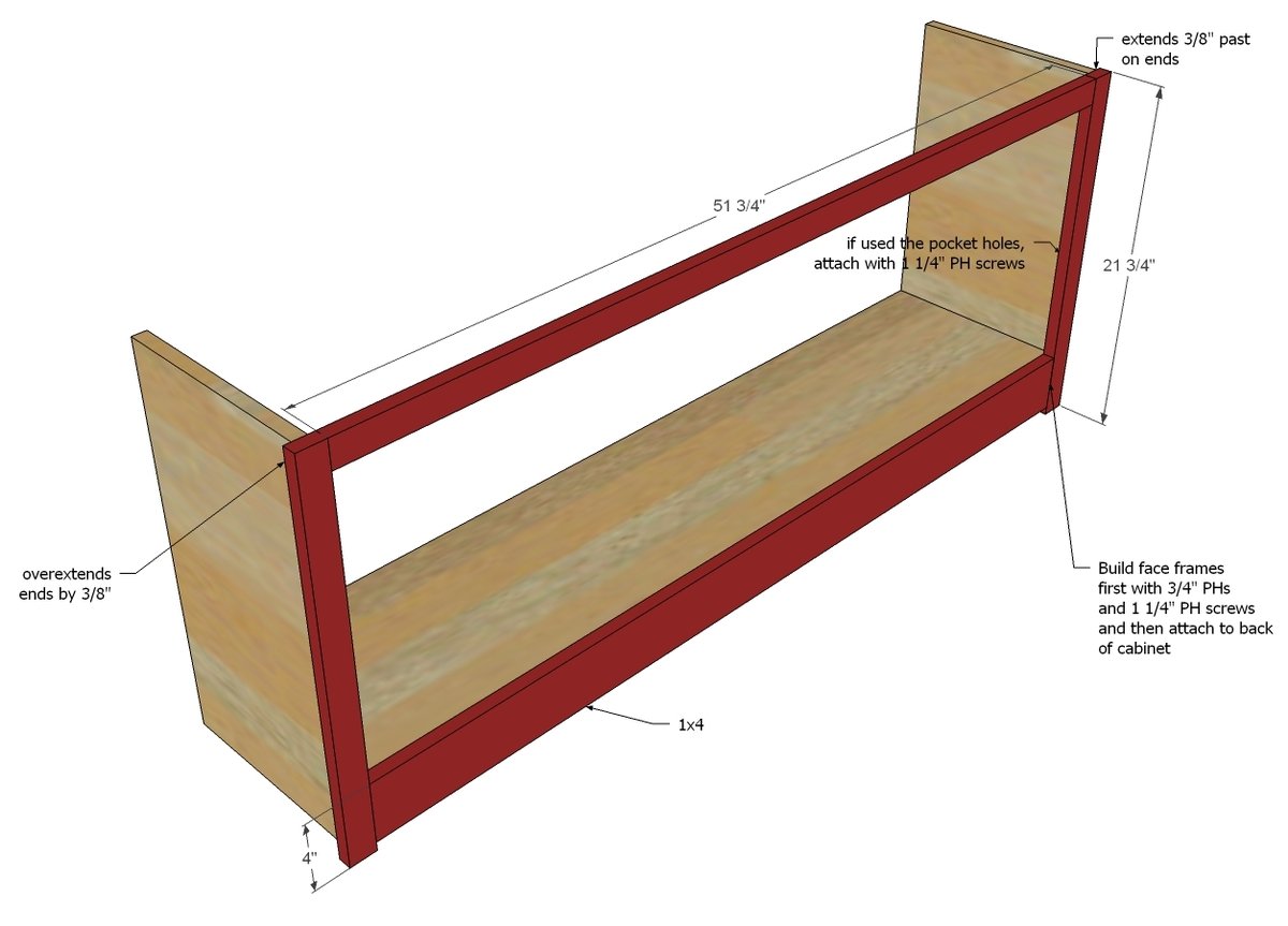 Farmhouse Media Console — step 2