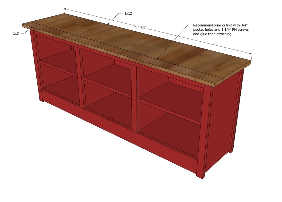 Farmhouse Media Console — step 7