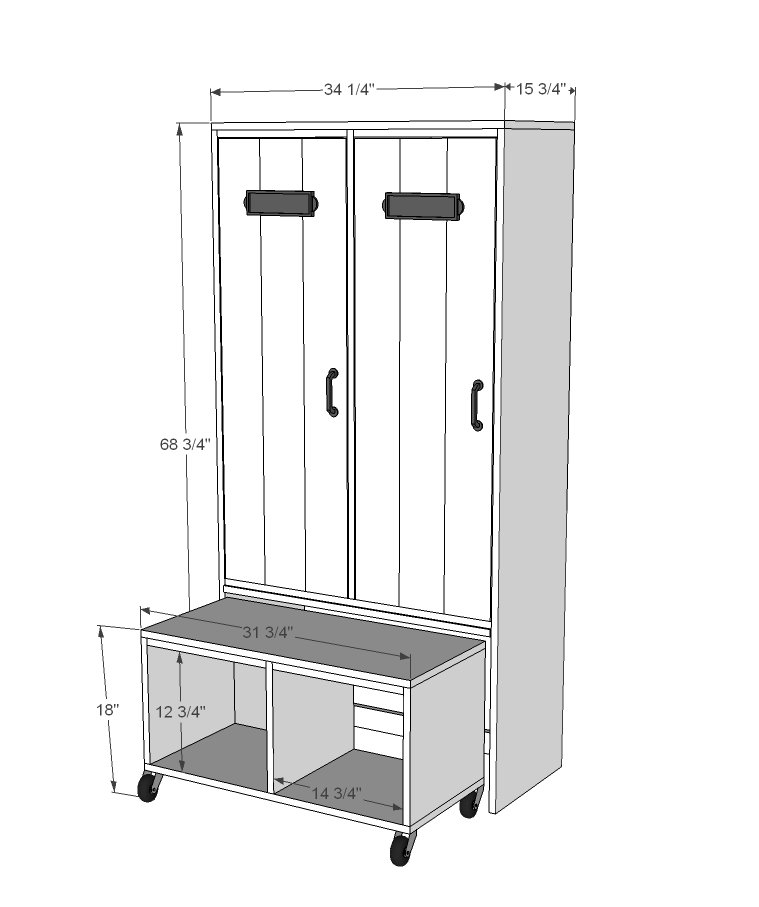 Farmhouse Modular Family Mudroom dimension diagram 1
