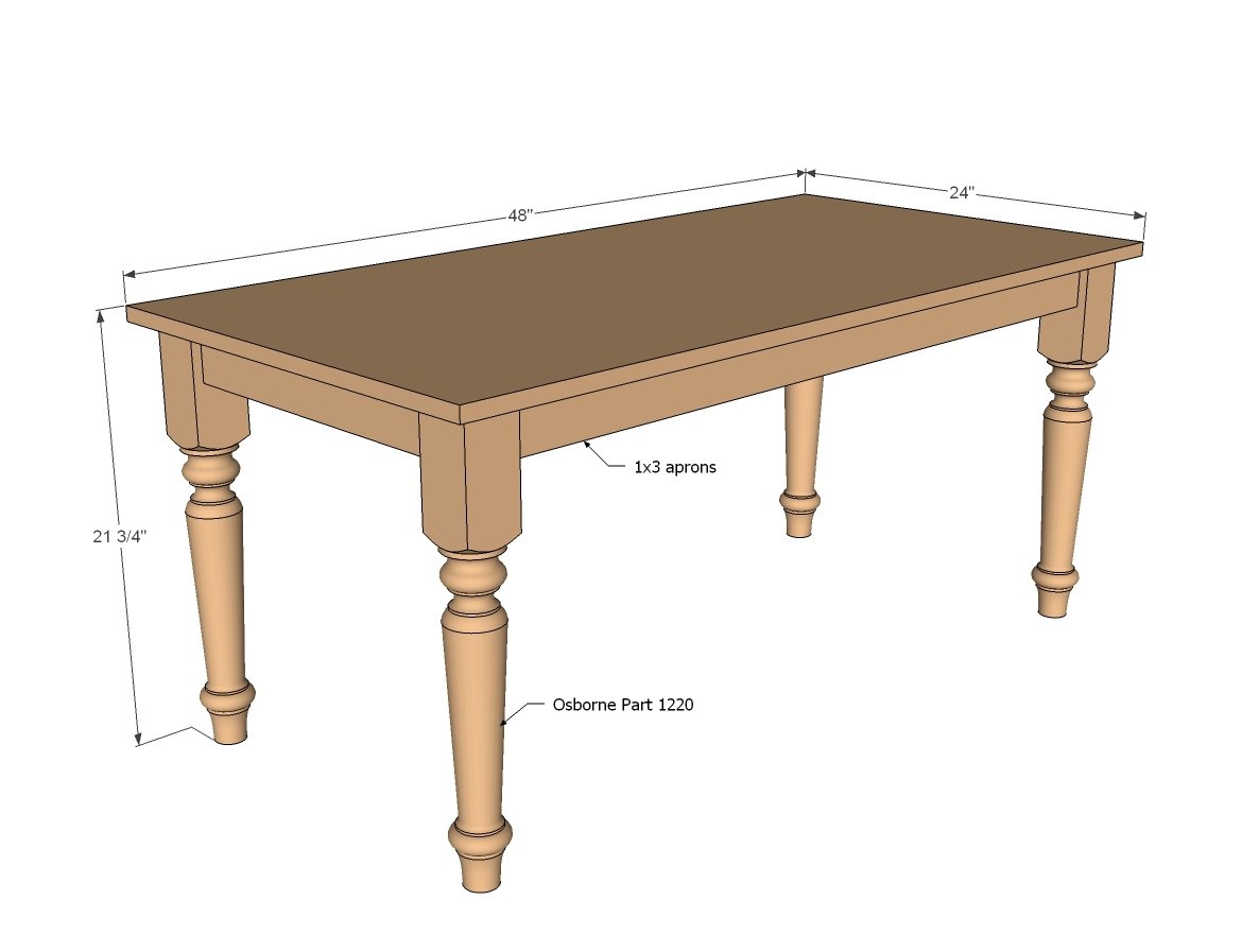 Farmhouse Play Table dimension diagram 1