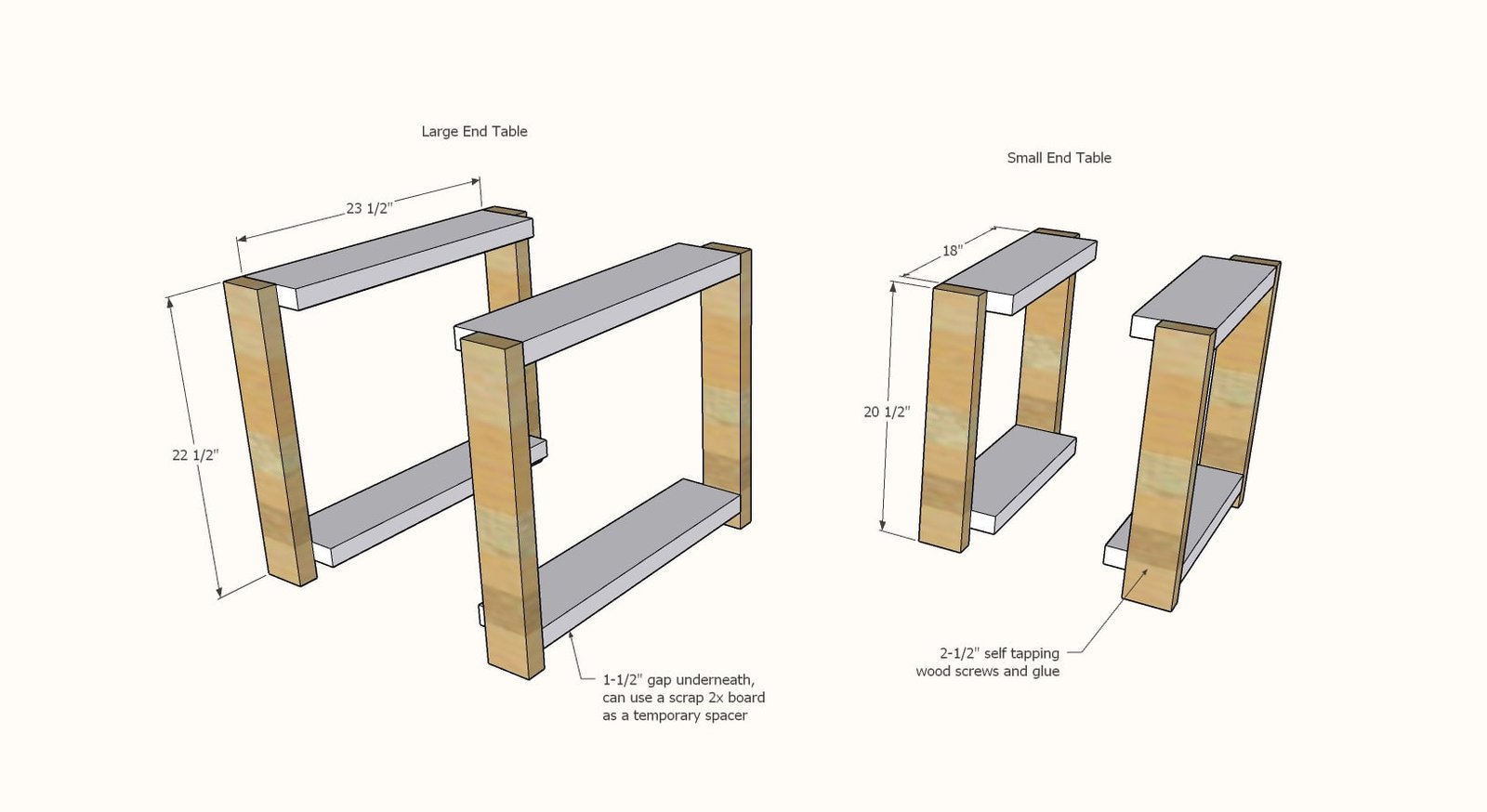 Farmhouse Side Table (Beginner- Indoor/Outdoor) — step 1