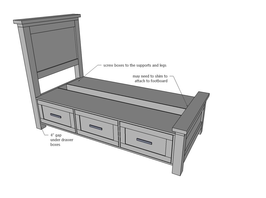 Farmhouse Storage Bed with Drawers (Twin and Full) — step 10