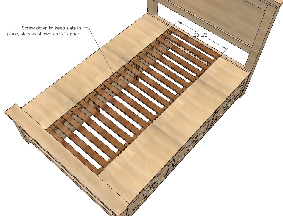 Farmhouse Storage Bed with Drawers (Twin and Full) — step 11