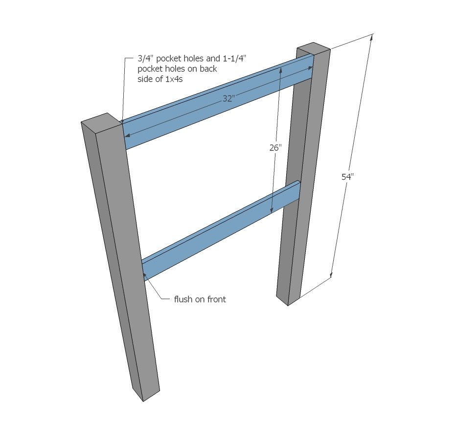 Farmhouse Storage Bed with Drawers (Twin and Full) — step 1