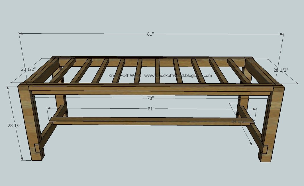 Farmhouse Table dimension diagram 1