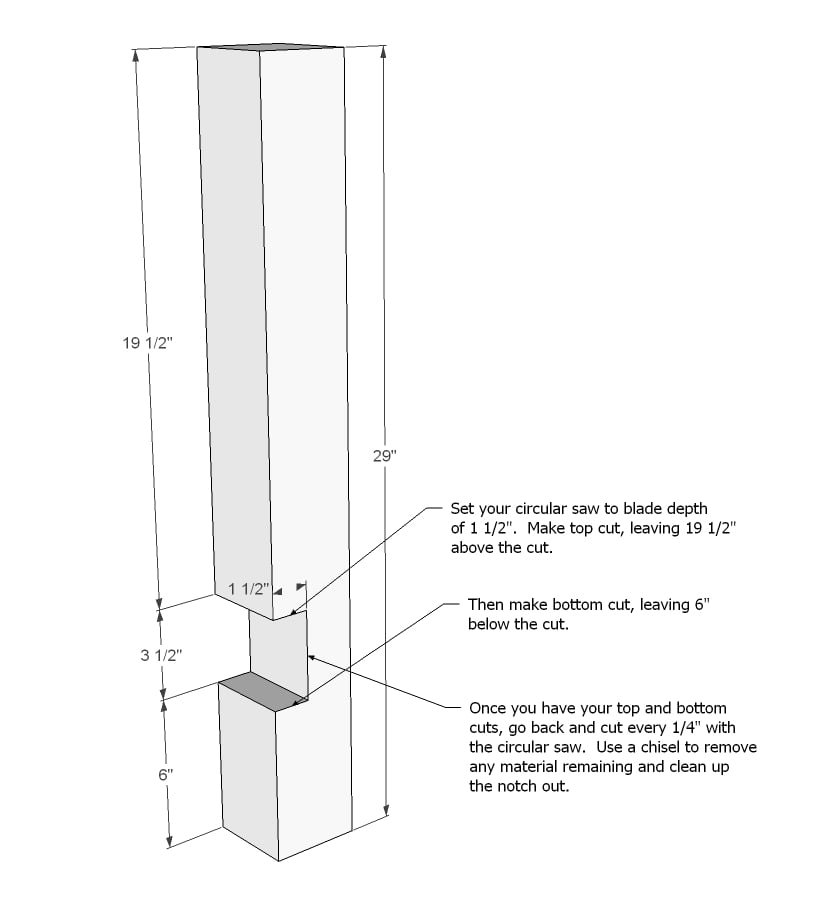 Farmhouse Table — step 1
