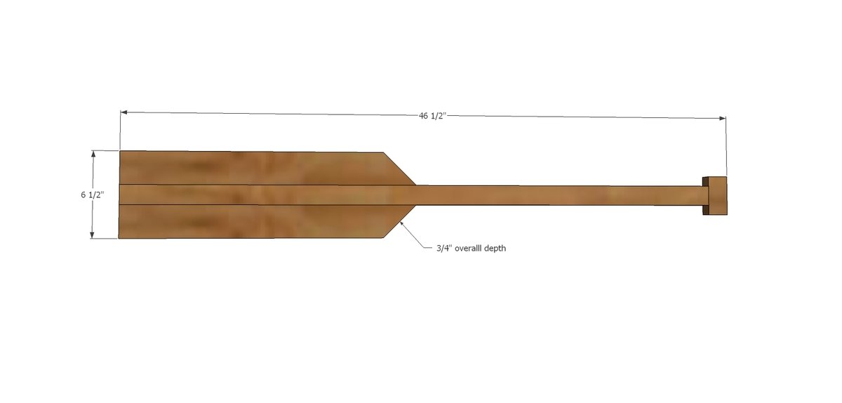 Faux Oar or Paddles dimension diagram 1